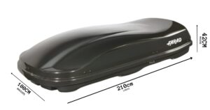 Farad Marlin N7 - 680 liter dakkoffer - Hoogglans Zwart - Aeorodynamisch - Afbeelding 3