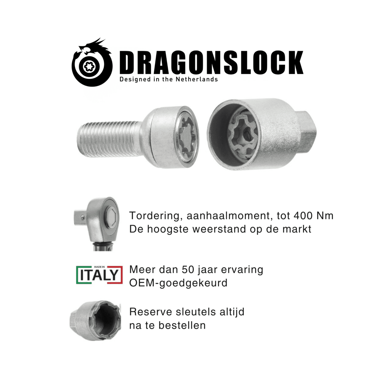 Dragonslock Velgenslot - Chevrolet Aveo vanaf 2011 - Kleur Grijs - Afbeelding 3