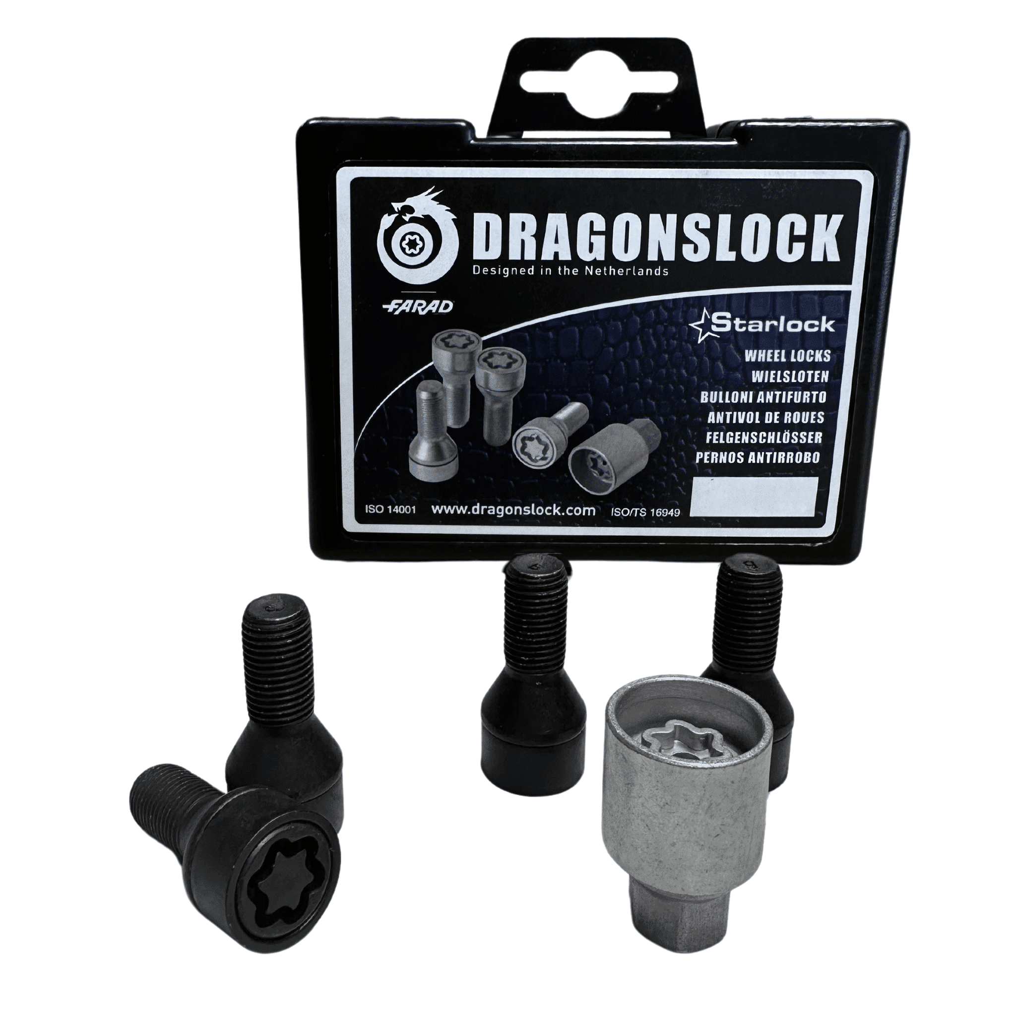 18 Dragonslock Velgenslot - Alfa Romeo Giulia 06/2016> - Kleur Zwart - Afbeelding 1