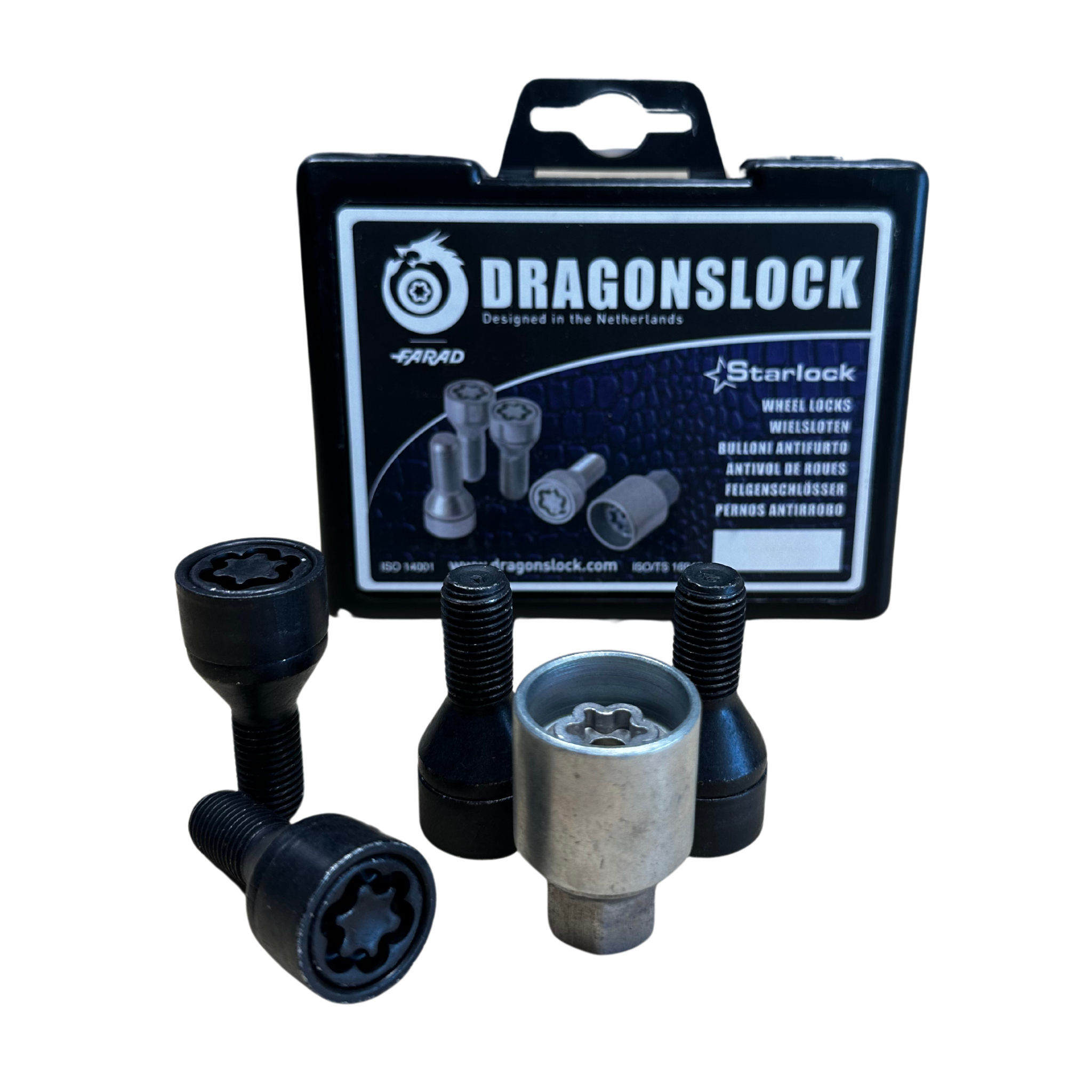 2 Dragonslock Velgenslot - Saab 9-3 - Kleur Zwart - Afbeelding 1