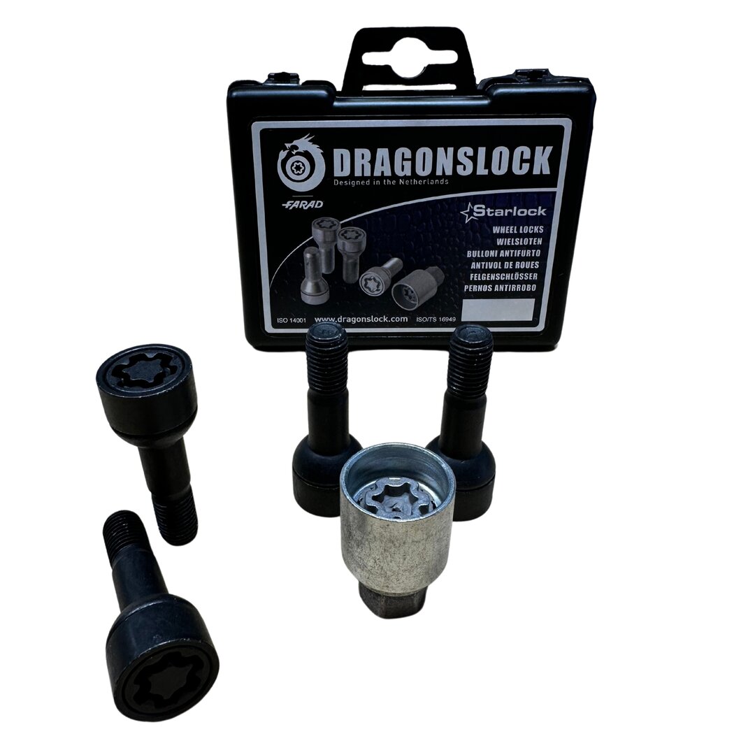 2041197081 Dragonslock Velgenslot - Mercedes A-Klasse 1997-2004 - Kleur Zwart - Afbeelding 1