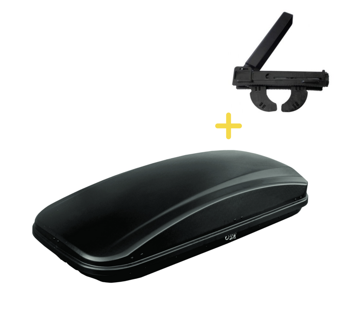 1969822935 (1) Farad Crub N18 met snelsluiting - 430 liter dakkoffer - Mat zwart - Aeorodynamisch - Afbeelding 1