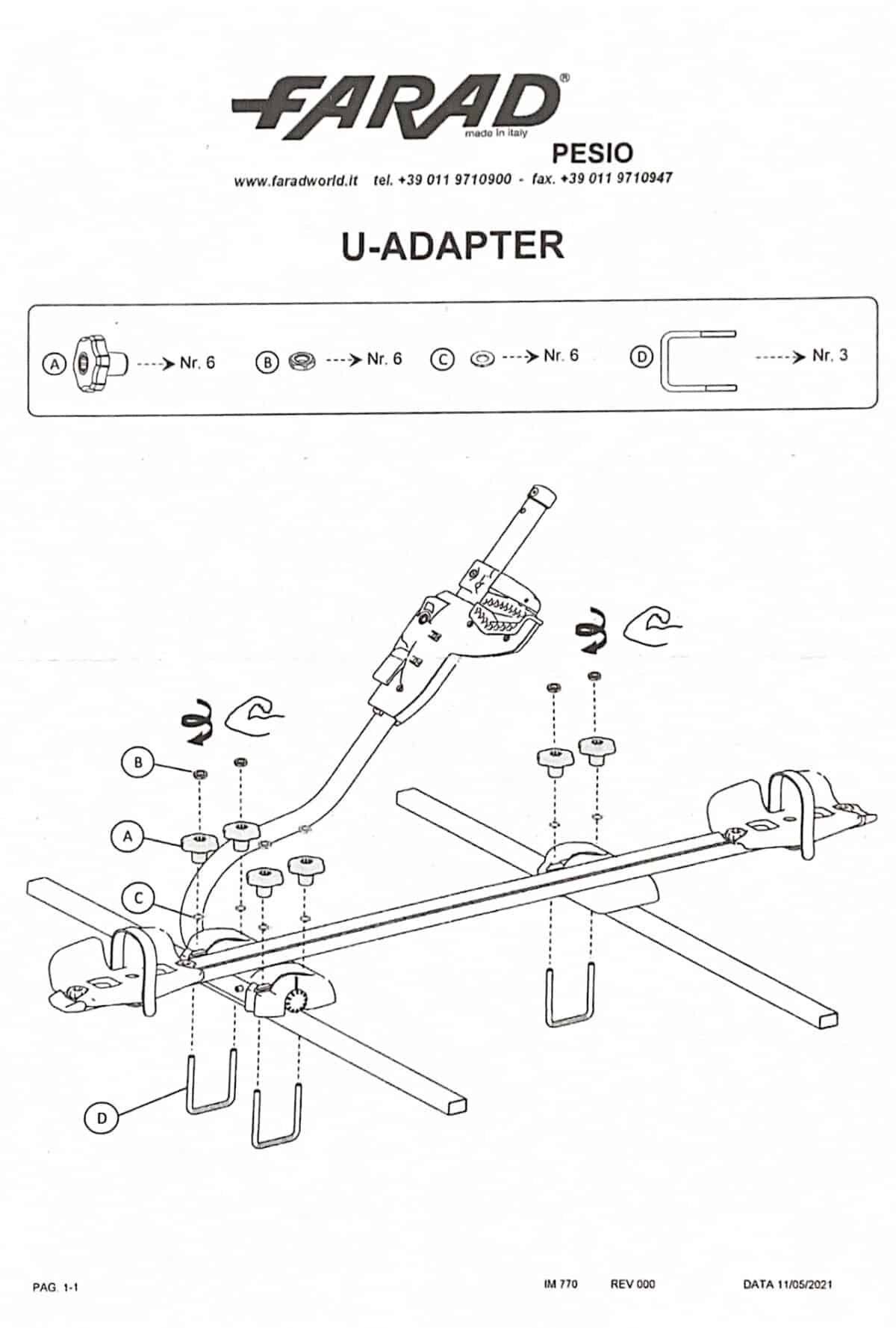 U-beugel voor Pesio fietsdrager - Afbeelding 5