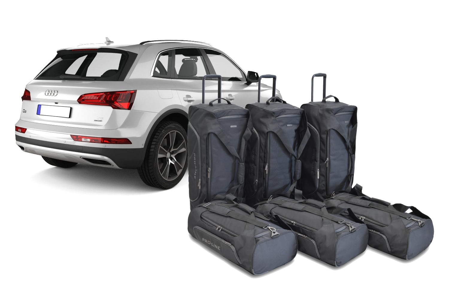 a23001sp-audi-q5-fy-2017-suv-car-bags-1-rend.jpg Reistassenset geschikt voor Audi Q5 (FY) 2017-2024 Pro.Line - Afbeelding 1