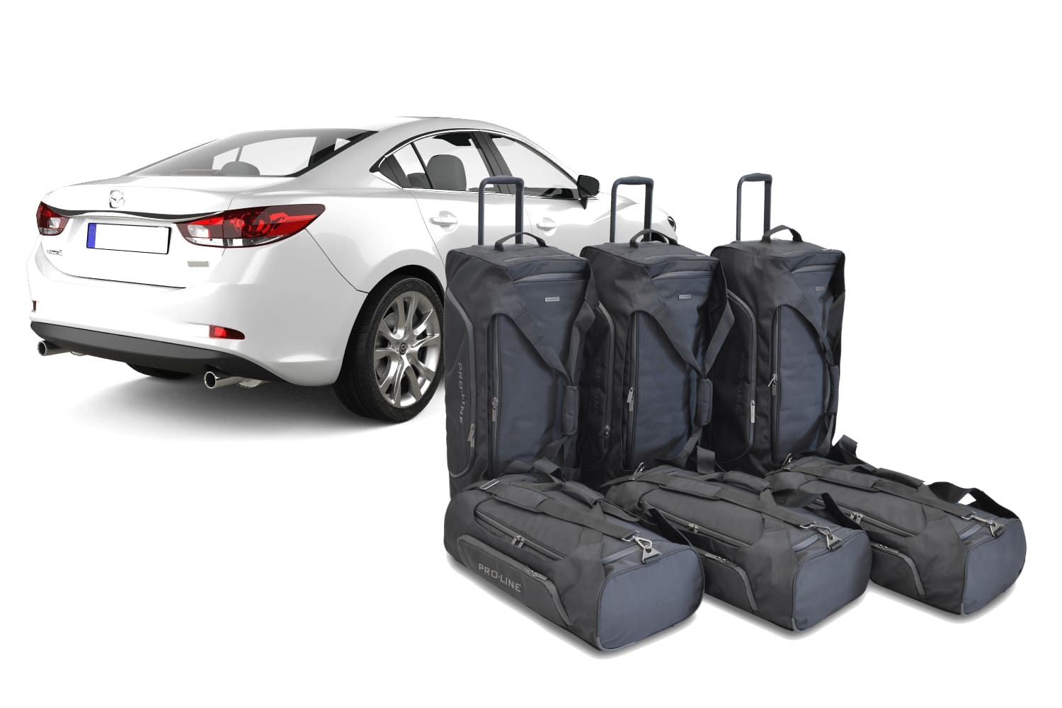 m30501sp-mazda-mazda6-gj-2012-4d-car-bags-1-rend.jpg Reistassenset geschikt voor Mazda6 (GJ) 2012-heden 4-deurs sedan Pro.Line - Afbeelding 1