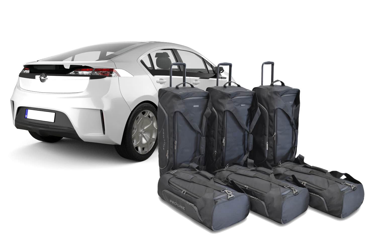 o10601sp-opel-ampera-2012-2016-5-door-hatchback-travel-bag-set-1.jpg Reistassenset geschikt voor Opel Ampera 2012-2016 5-deurs hatchback Pro.Line - Afbeelding 1