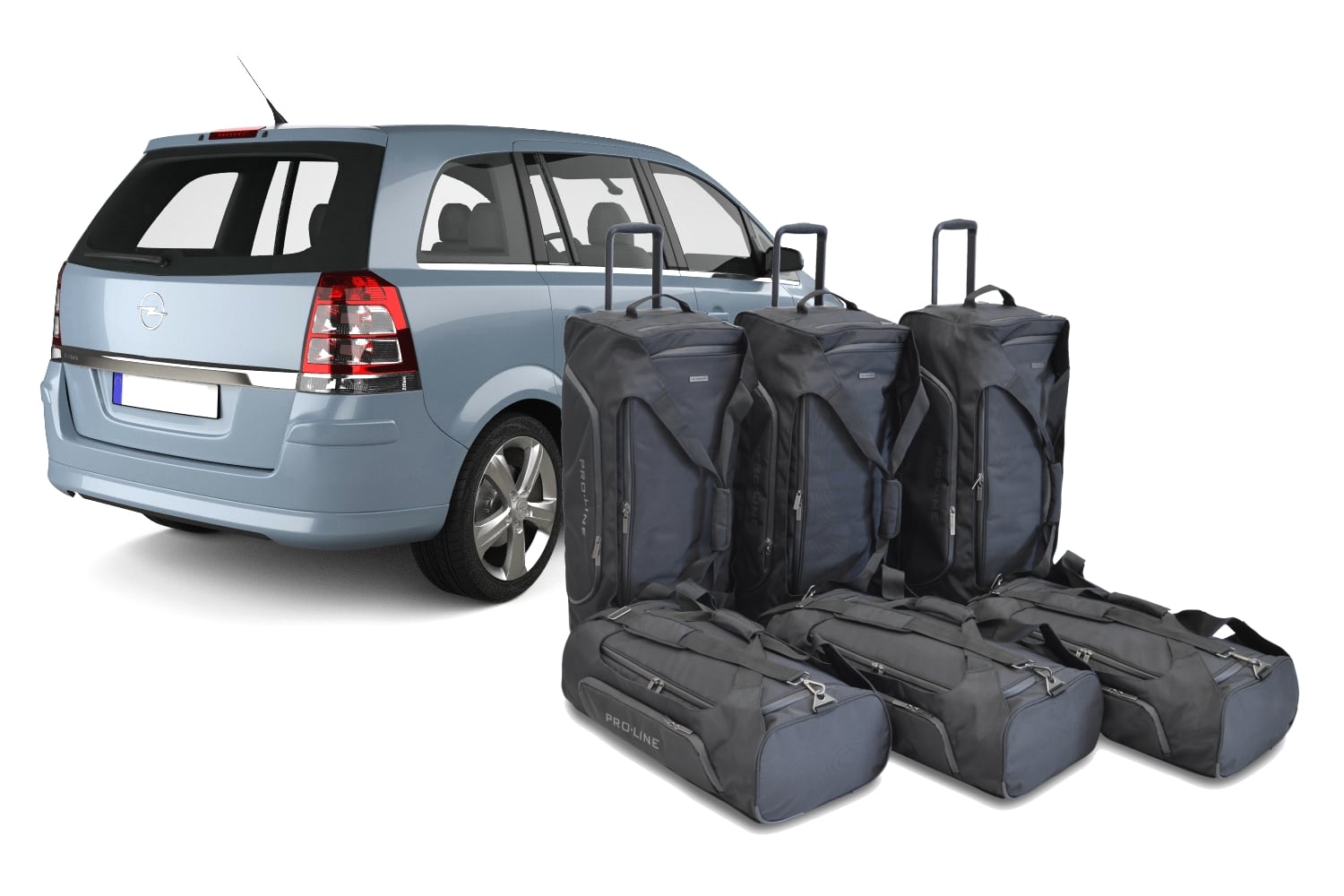 o10701sp-opel-zafira-b-2005-2011-mpv-car-bags-1-rend.jpg Reistassenset geschikt voor Opel Zafira B 2005-2011 Pro.Line - Afbeelding 1