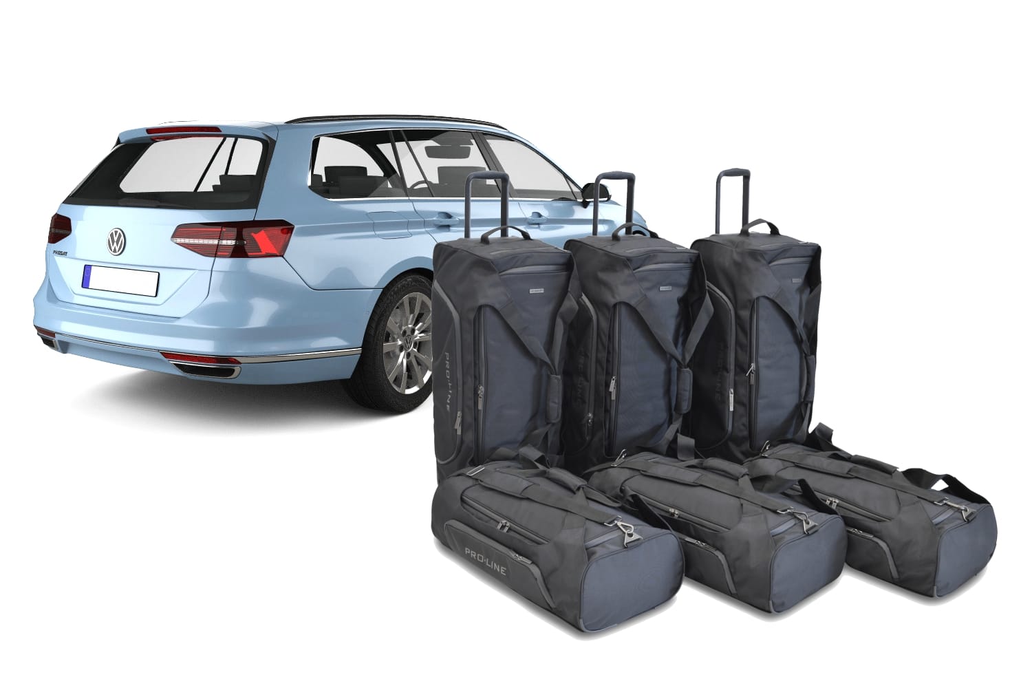 v12101sp-volkswagen-passat-variant-gte-b8-2015-wagon-car-bags-1-lg-rend.jpg Reistassenset geschikt voor Volkswagen Passat Variant (B8) 2014-2023 wagon Pro.Line - Afbeelding 1